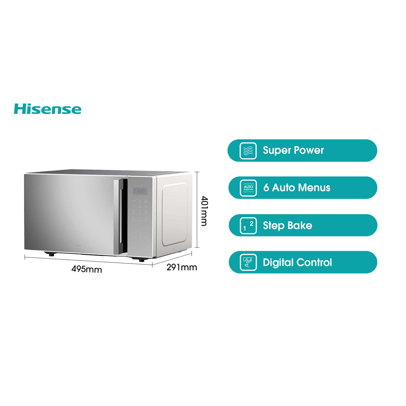 Hisense 30L Digital Microwave Oven H30MOMS9H - Image 4