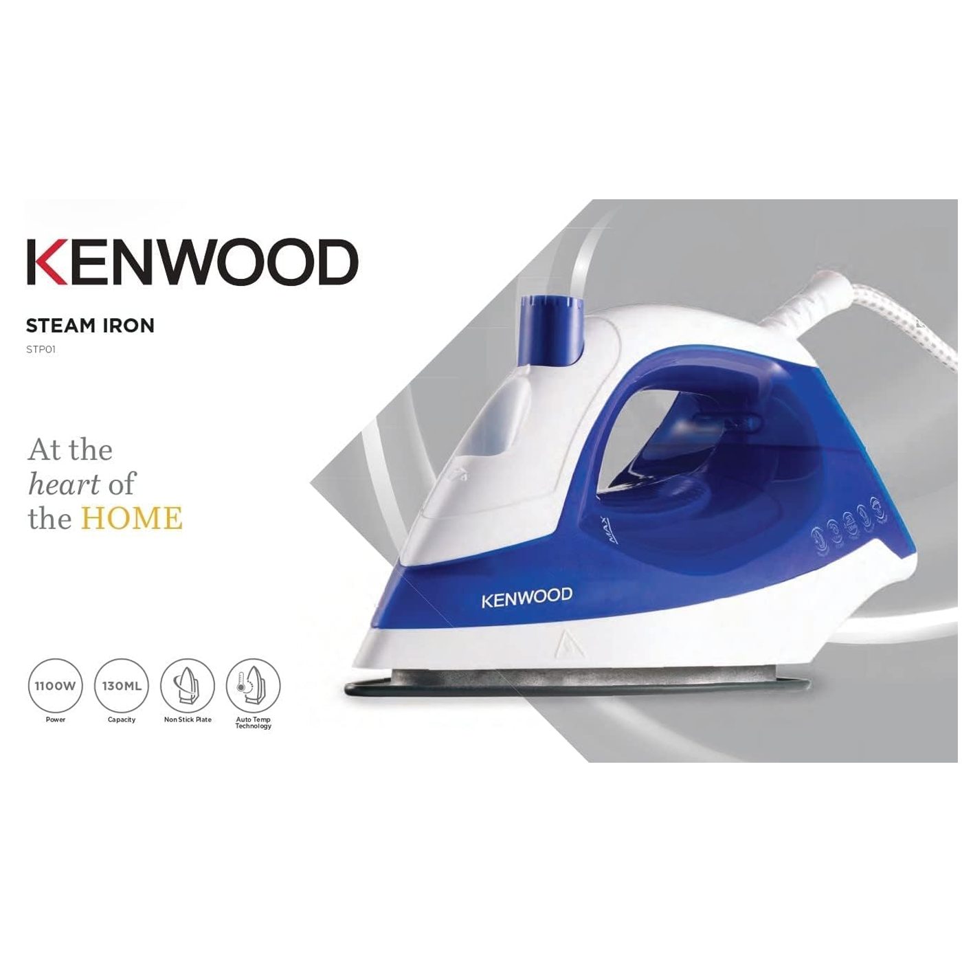 Kenwood Steam Iron 1100W With Non Stick Soleplate - Image 2