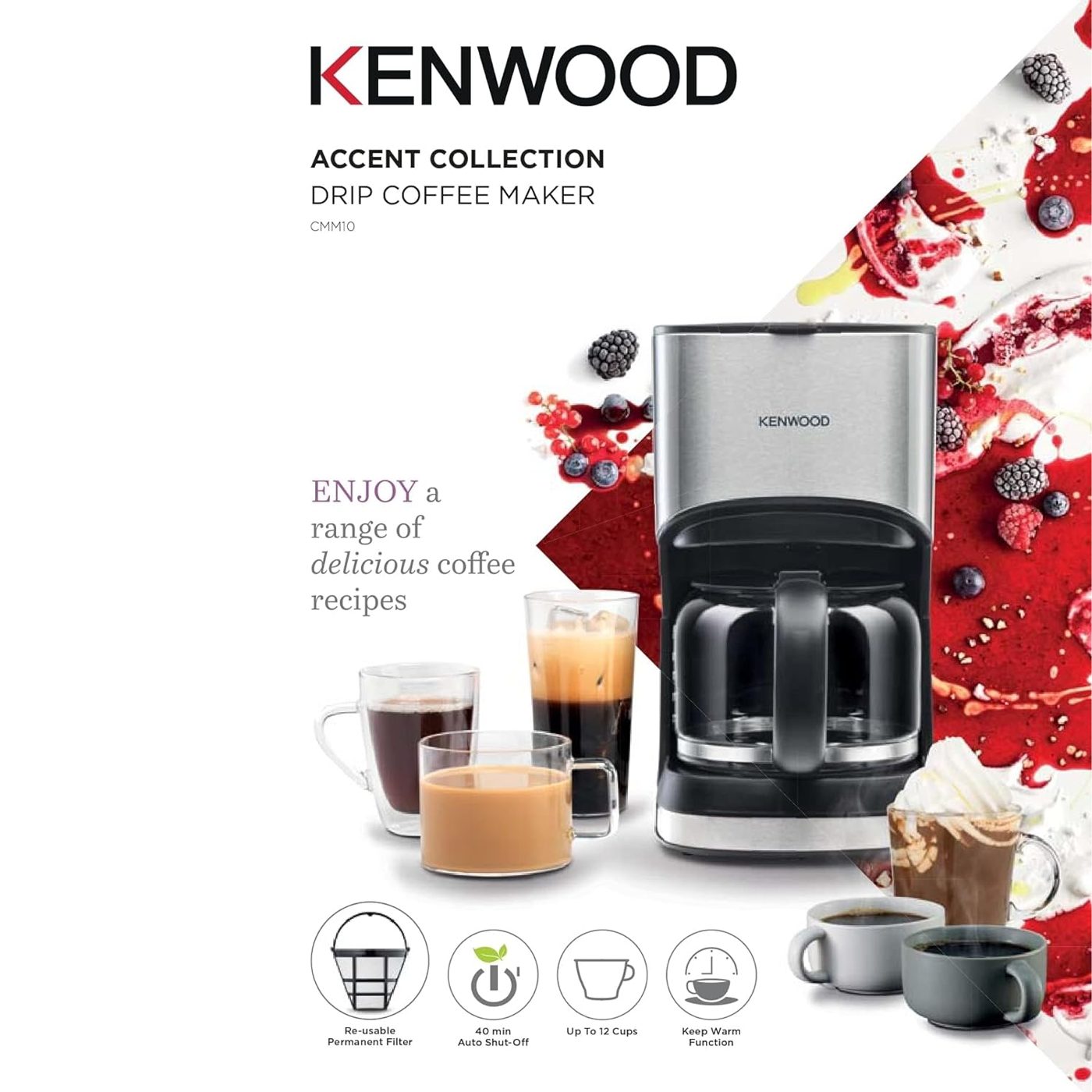 Kenwood Coffee Maker Up To 12 Cup 900W | CMM05 - Image 3