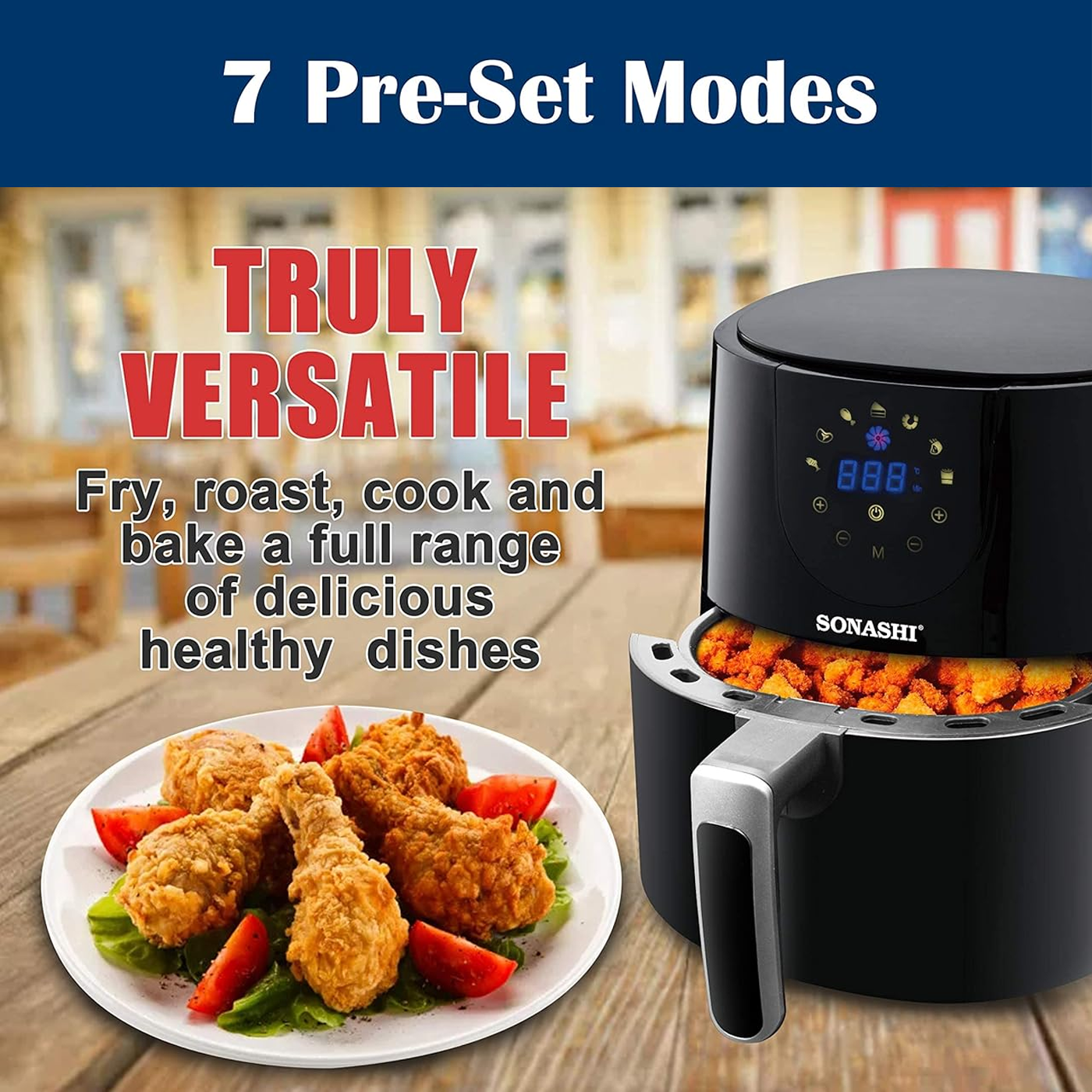 Sonashi 4.2 L Digital Air Fryer 1300W | Saf-420 - Image 2