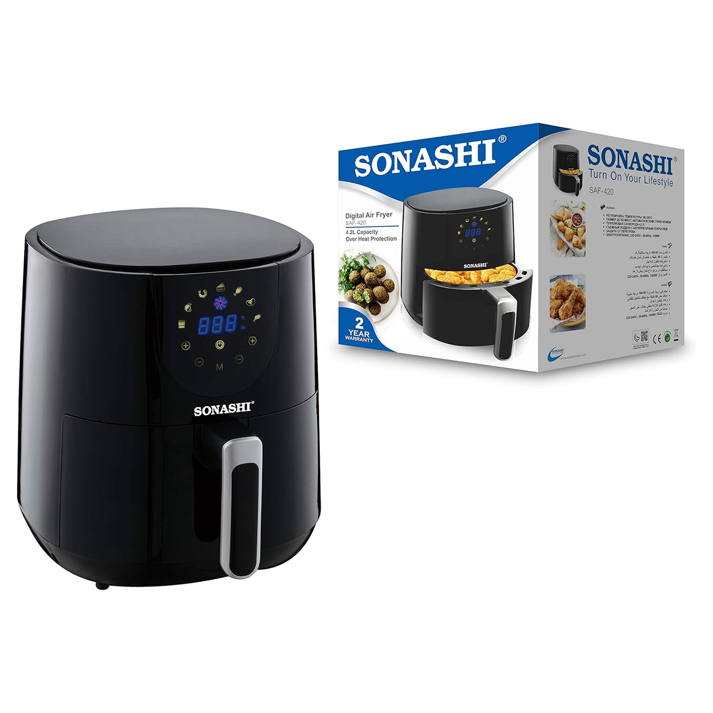 Sonashi 4.2 L Digital Air Fryer 1300W | Saf-420 - Image 4