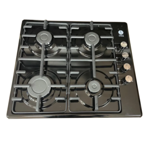 IQRA 4 Gas Hob 60x60cm Stainless Steel Black IQ-BH640BLK