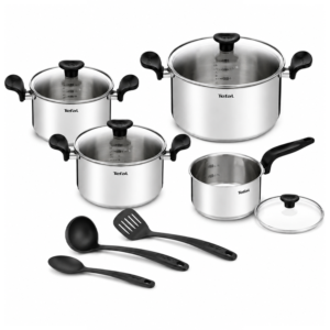 TEFAL 11 Pieces E308SB74 Primary Inox Stainless Steel Cookware Set